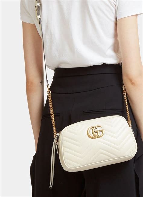 white gucci marmont bag|Gucci Marmont matelassé shoulder bag.